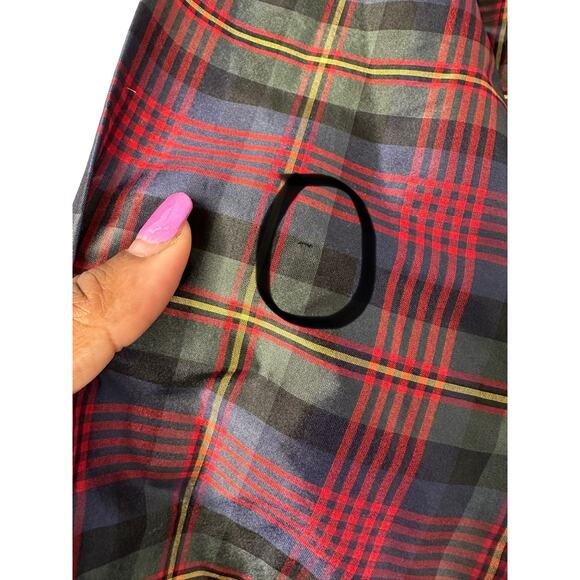 NWT Ralph Lauren Silk Georgette Harvest Plaid Button Down Blouse Size Large - Picture 7 of 13